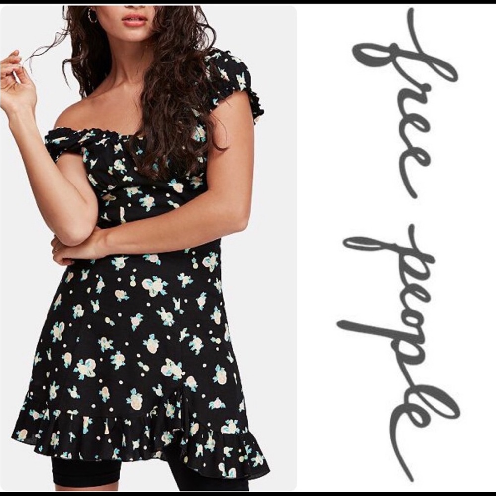 Free People Like a Lady Mini Black Dress